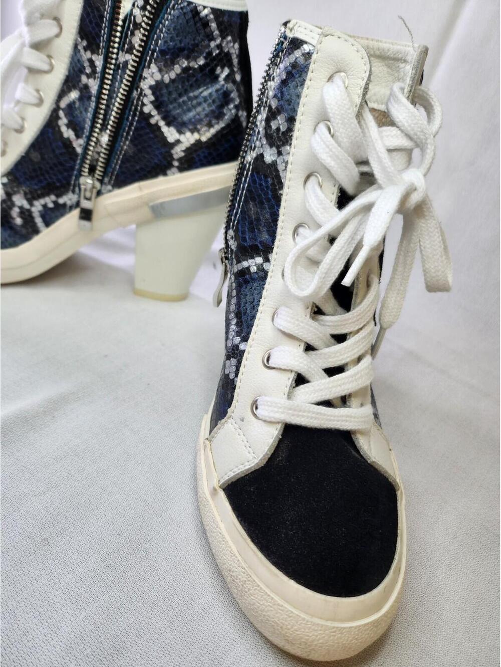 Giuseppe Zanotti Black White Snake Print Star Ankle Bootie Leather 8.5 - Picture 8 of 10